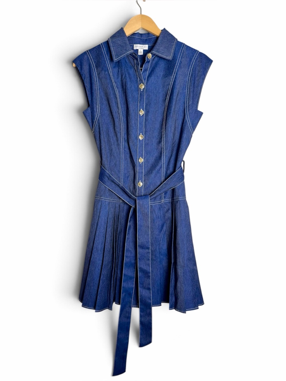 Current Air Pleated Denim Button Down Dress size Small